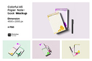 Colorful A6 Paper Notebook Mockup, a Books & Magazine Mockup by ianmikraz (Thumbnail 1 of 5)