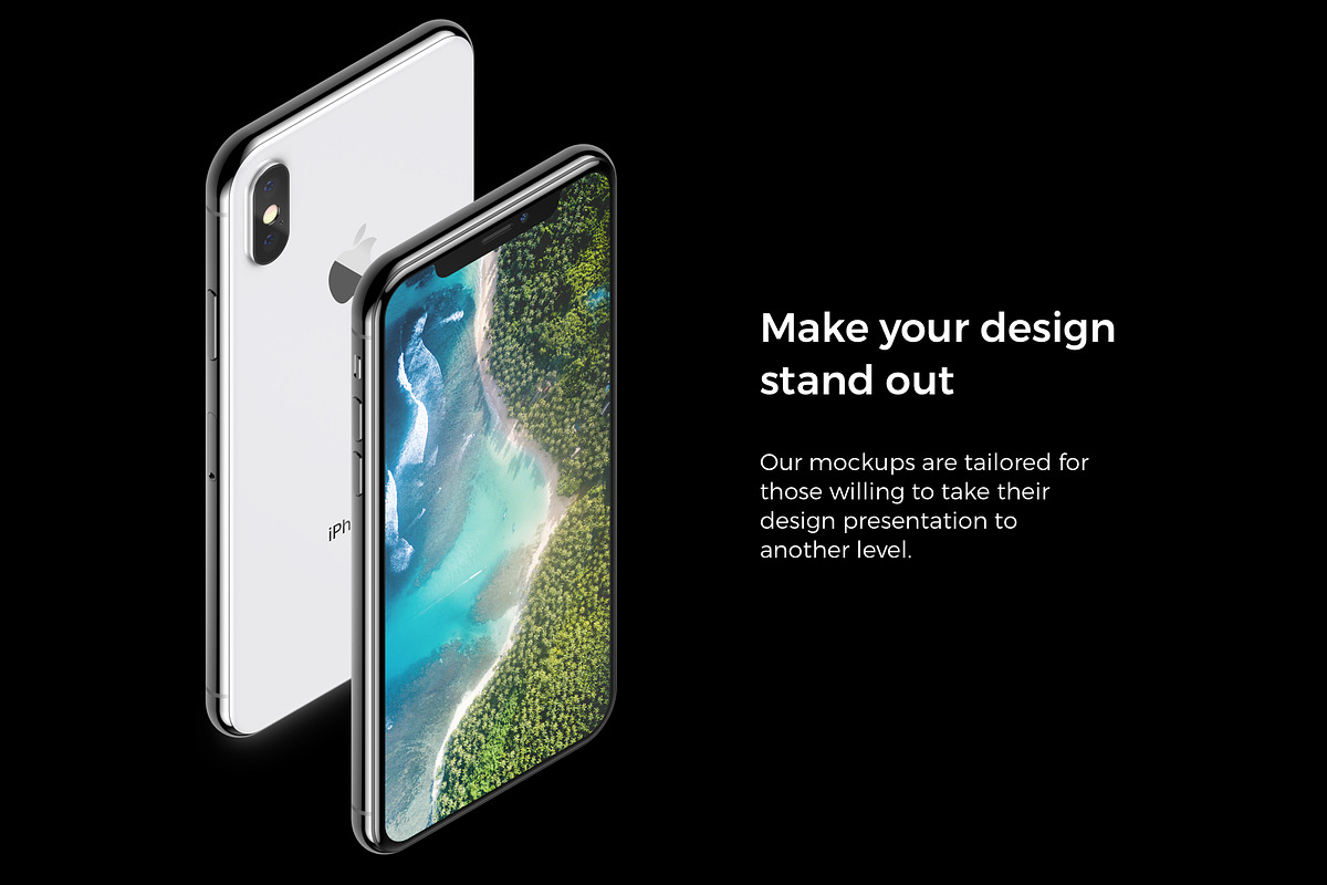 The Isometric iPhone X Mockups, an iPhone Mockup by 360 Mockups