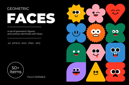 Geometric Faces, an Object Graphic by Léo Alexandre