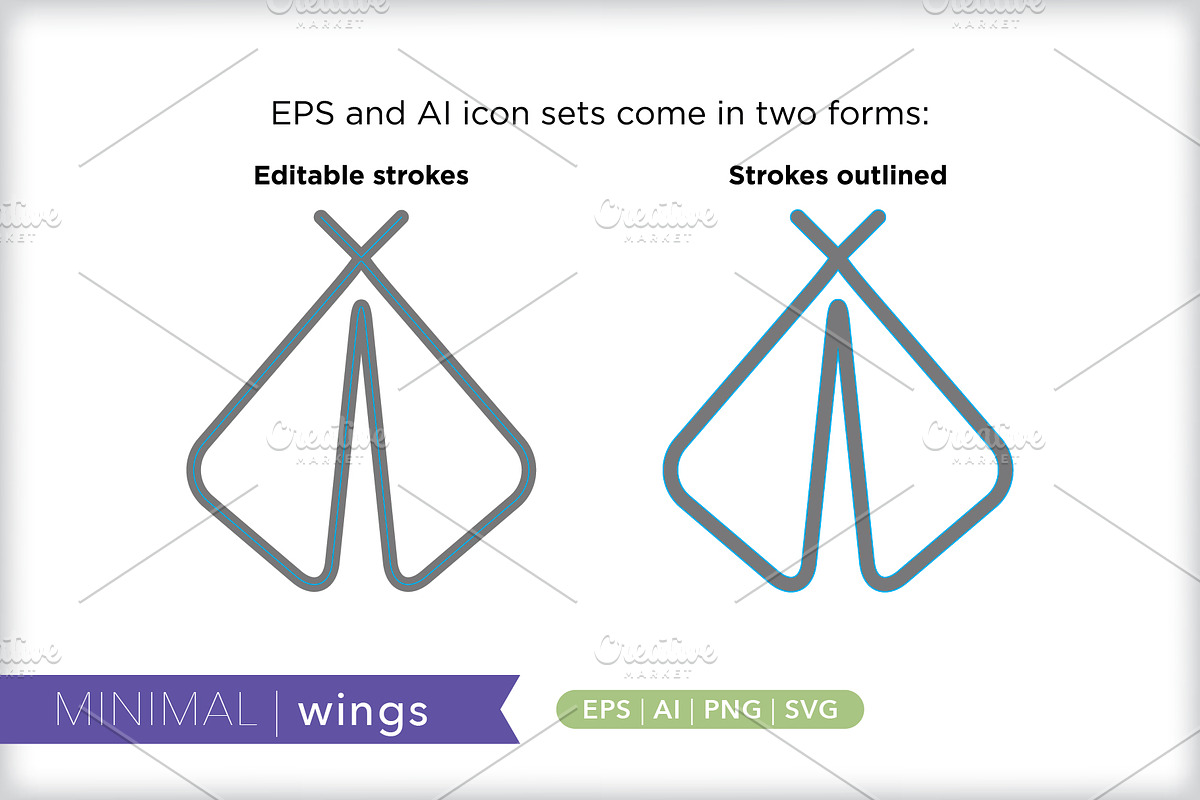 Minimal wings icons, an Outline Icon by Picture Window (Photo 3 of 5)