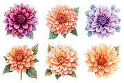 Watercolor Dahlia Clipart, a Seasonal Illustration by Design Market (Thumbnail 4 of 4)
