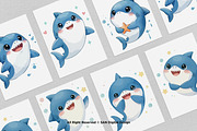 15 Bundle Watercolor Cute Shark Sea, an Animal Illustration by Morspective (Thumbnail 3 of 8)