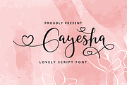 Gayesha - Lovely Script, a Script Font by PutraCetol Studio (Thumbnail 1 of 11)