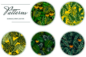 Tropical Seamless Patterns & Leaves