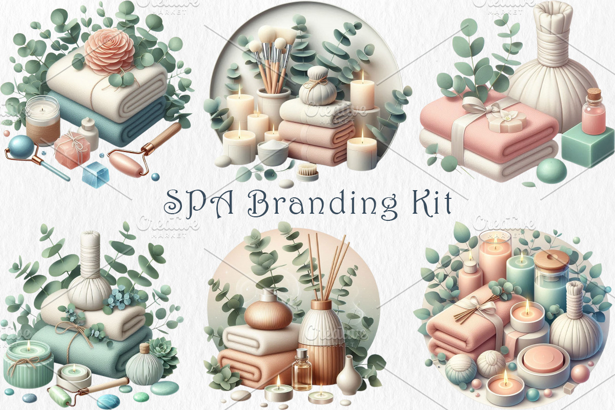 Eucalyptus Spa Clipart, a Healthcare Illustration by GalaDesign03 (Photo 3 of 7)