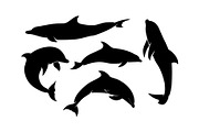 Dolphins Silhouettes Set, a Branding & Logo Template by Atlantis X Nurman Arbai (Thumbnail 2 of 2)
