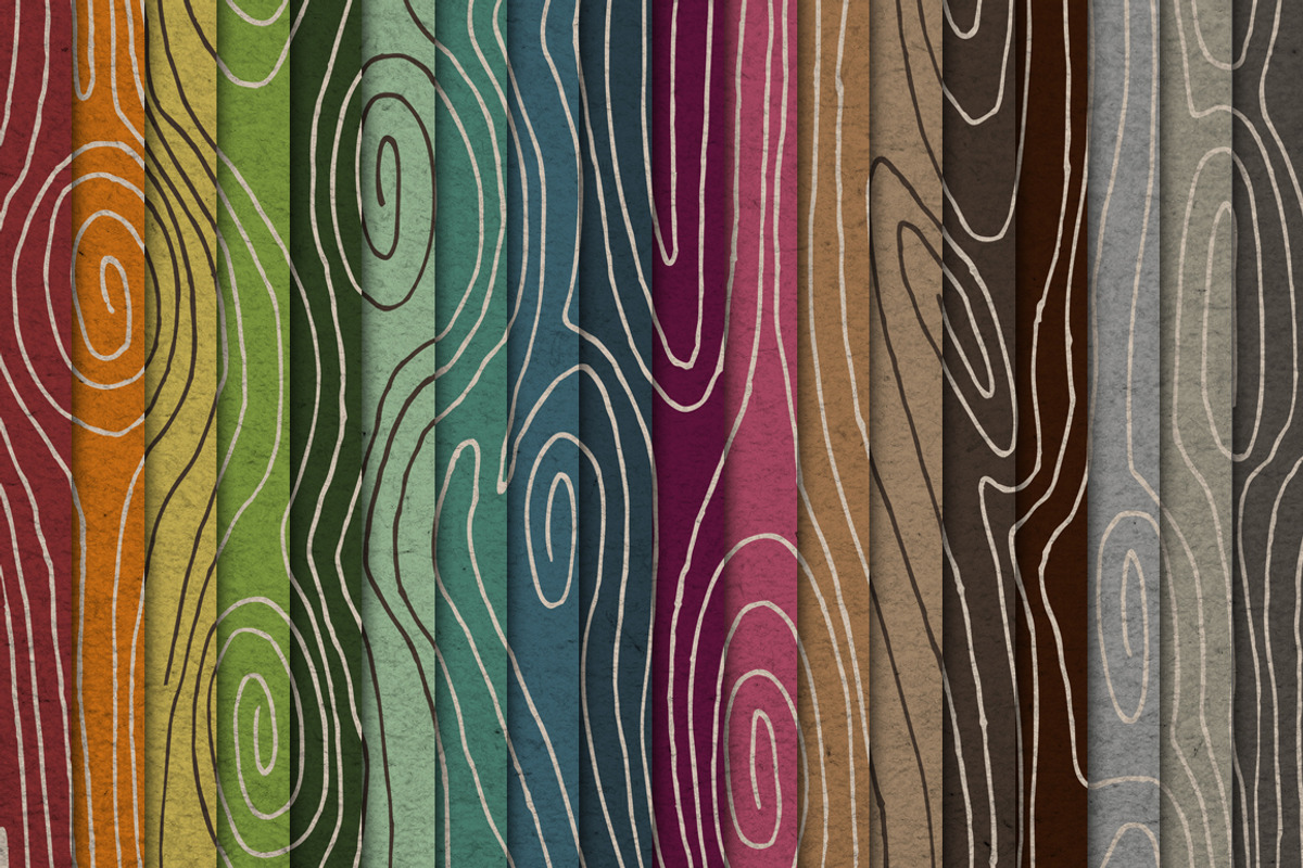 Faux Bois Wood Hand Drawn Patterns preview 2