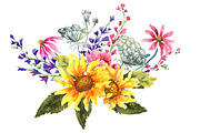 Sunflowers & Wildflowers Clip Art, an Illustration by Graphic Blue Bird (Thumbnail 7 of 8)