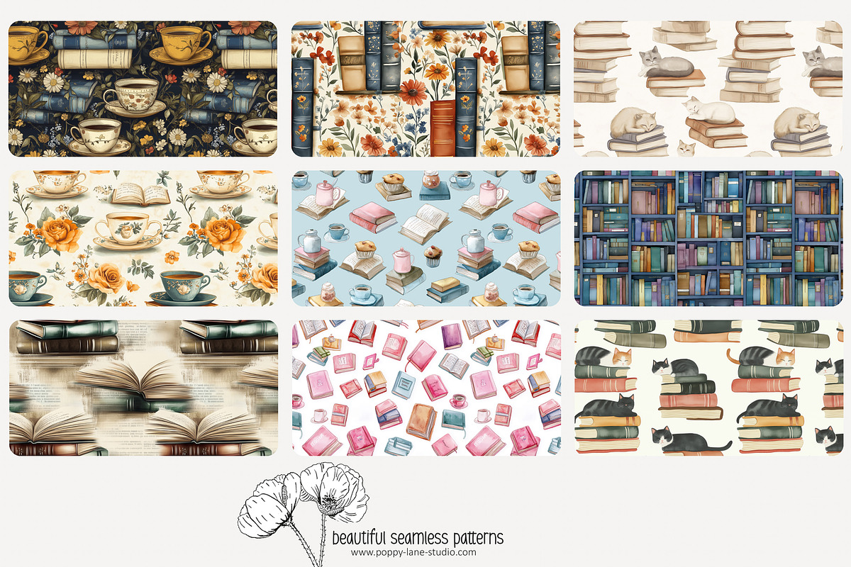 80 books seamless pattern, a Pattern Graphic by Poppy Lane Studio (Photo 8 of 11)