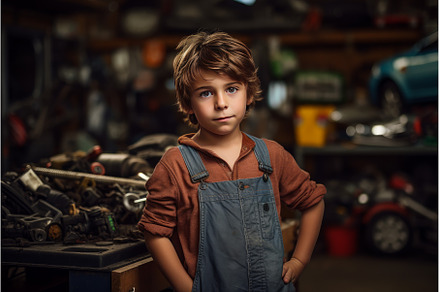 Dedicated Car mechanic child garage, an Industrial Photo by Ylivdesign
