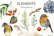 Autumn fall Watercolor fall clipart, an Animal Illustration by Yuliya Derbisheva (Thumbnail 3 of 8)