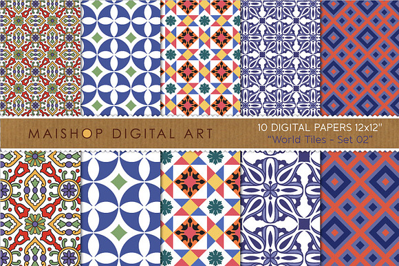 Digital Paper World Tiles Set 02 preview 2
