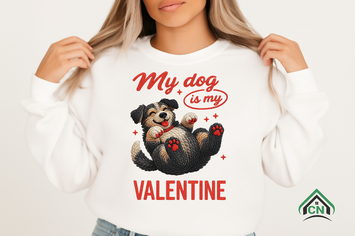 Yarn Crochet Valentine's Day Dog PNG, an Illustration by Craft Nest (Photo 3 of 6)
