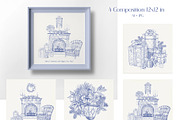 Hand drawn Christmas Toile set, an Object Illustration by ON_lineart_store (Thumbnail 6 of 10)
