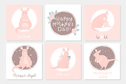 Mother's Day - kangaroo set, an Animal Illustration by Artnis (Thumbnail 2 of 6)