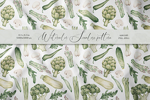 Green Vegetables seamless pattern, a Pattern Graphic by SirenaArt