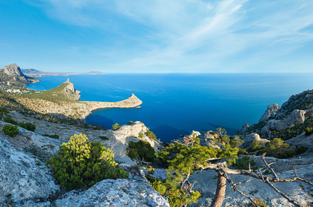 Coastline of  Novyj Svit  reserve summer view (Crimea, Ukraine,, a Nature Photo by YuriyB