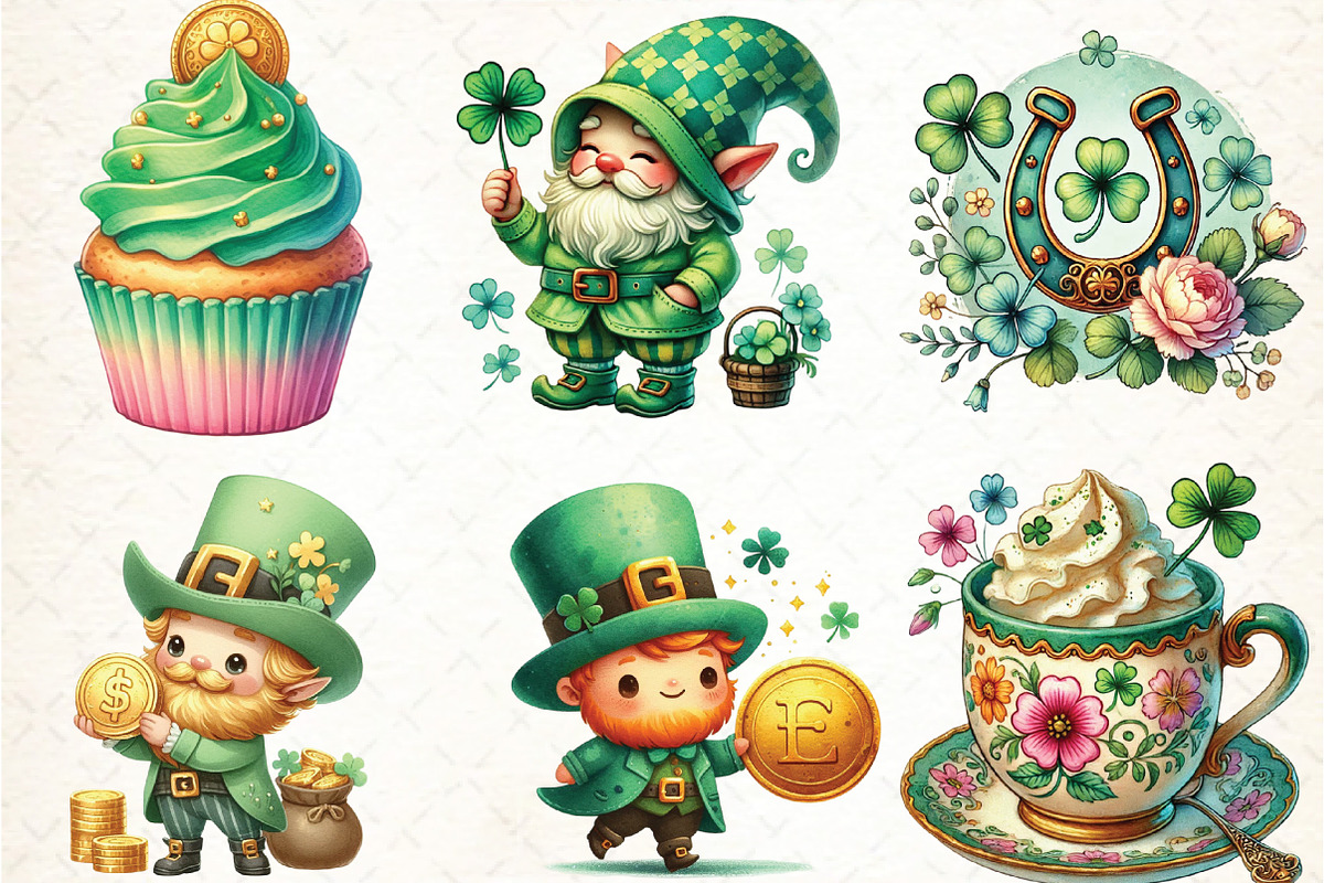 Watercolor St Patrick's Day Clipart, an Illustration by DreamCafeArt (Photo 2 of 5)