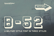 B-52 – A Military Style Font, a Sans Serif Font by Komet & Flicker (Thumbnail 1 of 14)