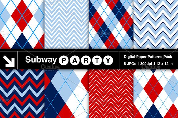 Navy, Red & Blue Argyle & Chevron preview 4