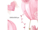 Pink Cute Balloon Pattern, a Decorative Illustration by Natikka Art (Thumbnail 2 of 3)