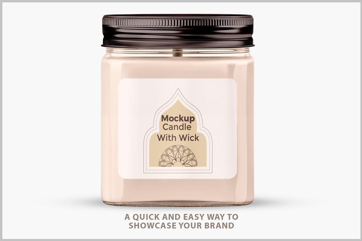 A Candle Glass Jar Mockup PSD, a Packaging Mockup by Bruno's Shop (Photo 2 of 4)