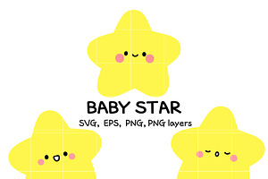 Baby Star SVG | Cute Kawaii Star