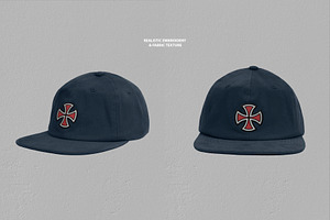 Realistic Snapback Hat Mockup