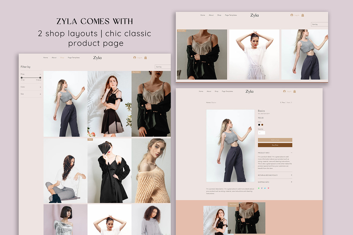 Zayla Wix Website template, a Wix Template by Design Unique (Photo 7 of 10)
