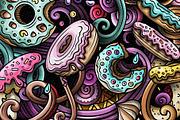 Donuts Vector Doodle Illustration, a Decorative Illustration by BALABOLKA (Thumbnail 3 of 3)