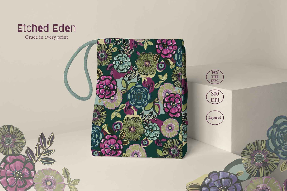 Etched Eden Pattern & Motifs, a Pattern Graphic by GND ART STUDIO (Photo 4 of 8)