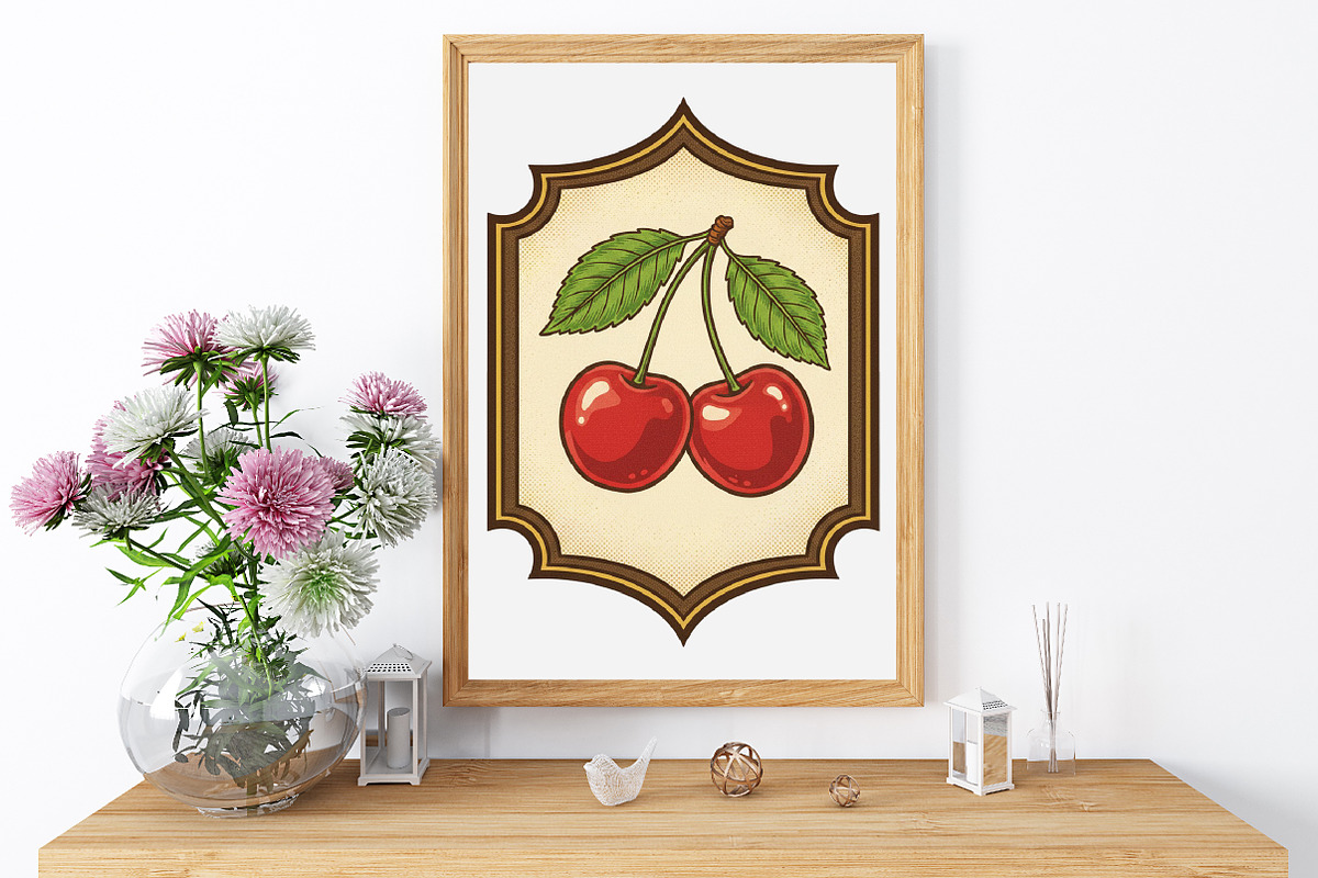 Vintage Cherry Label Printable, an Illustration by GatewayDesign (Photo 6 of 6)