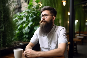 Man Beard Hipster Coffee. Generate