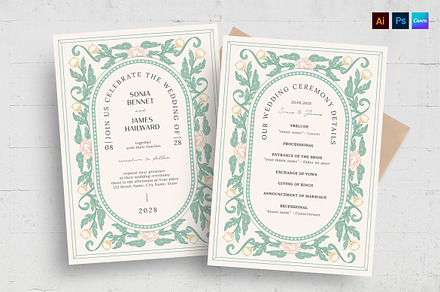 Art Nouveau Frame Invitation Card, an Invitation Template by BrandPacks
