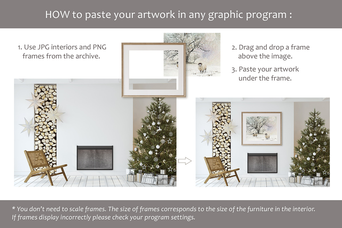 SCANDY CHRISTMAS Frames Mockup, a Poster Template by MyHomeMockups (Photo 7 of 7)