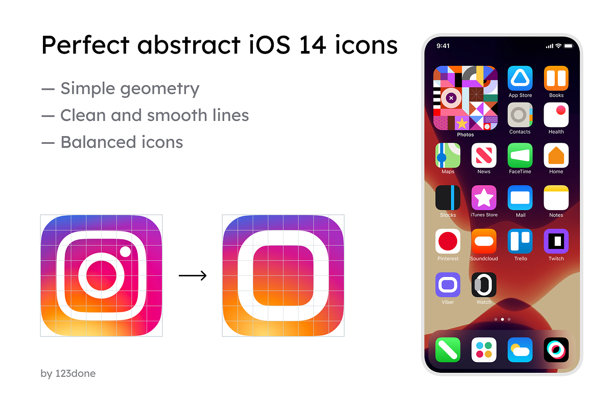 Abstract iOS 14 Icons, an Outline Icon by 123done (Photo 2 of 4)
