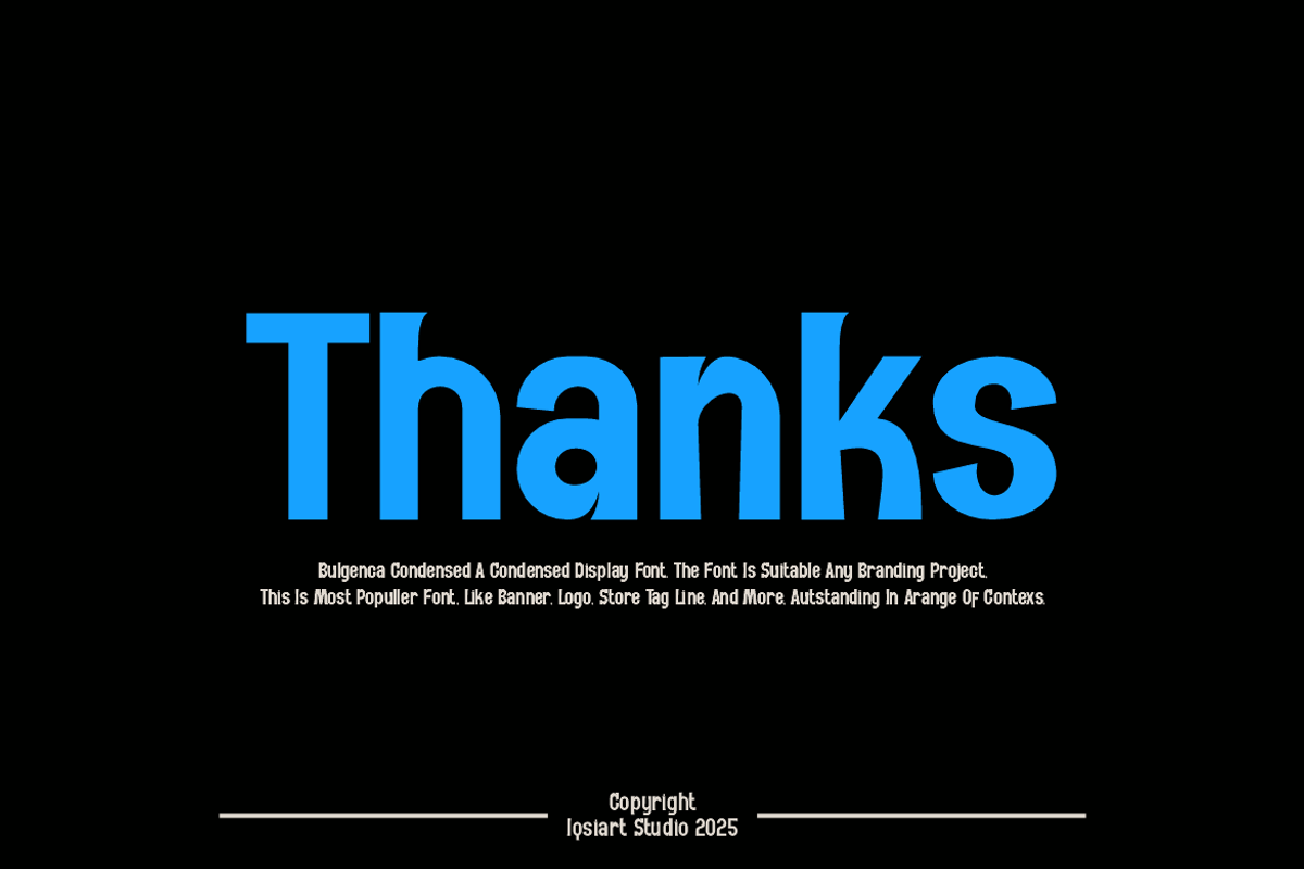 Bulgenca Condensed - Sans Font, a Sans Serif Font by Iqsiart Studio (Photo 6 of 7)