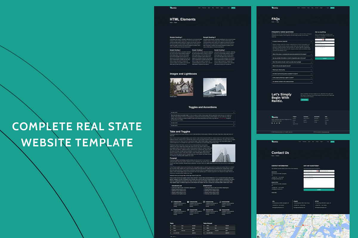 Rentiz - RealEstate Website Template, a HTML Template by TemplatesJungle (Photo 8 of 9)