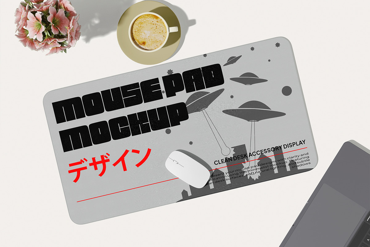 Mousepad Mockup, a Merchandise Mockup by Unerispace (Photo 2 of 5)