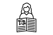 Self Learning Line Icon, an Outline Icon by Pexelpy (Thumbnail 2 of 2)