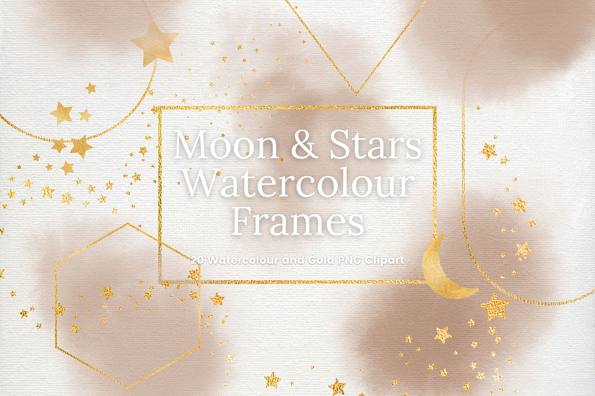 Beige Watercolour and Gold Frames, an Illustration by Pixafied (Photo 1 of 4)