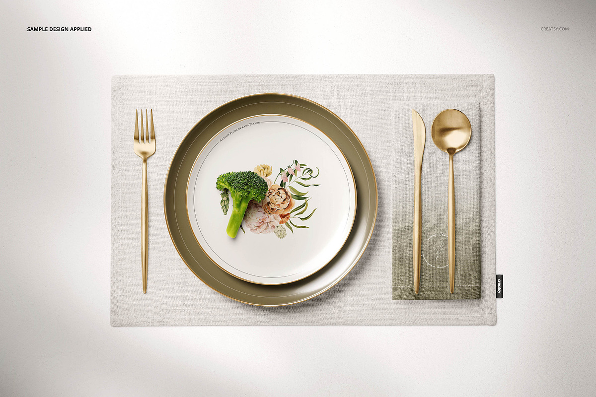 Placemat Napkin Plate Mockup, a Product Mockup by Creatsy (Photo 6 of 9)