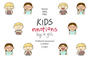 Kids emotions vector illustrations, an Education Illustration by Illustrationsforteachers (Thumbnail 1 of 3)