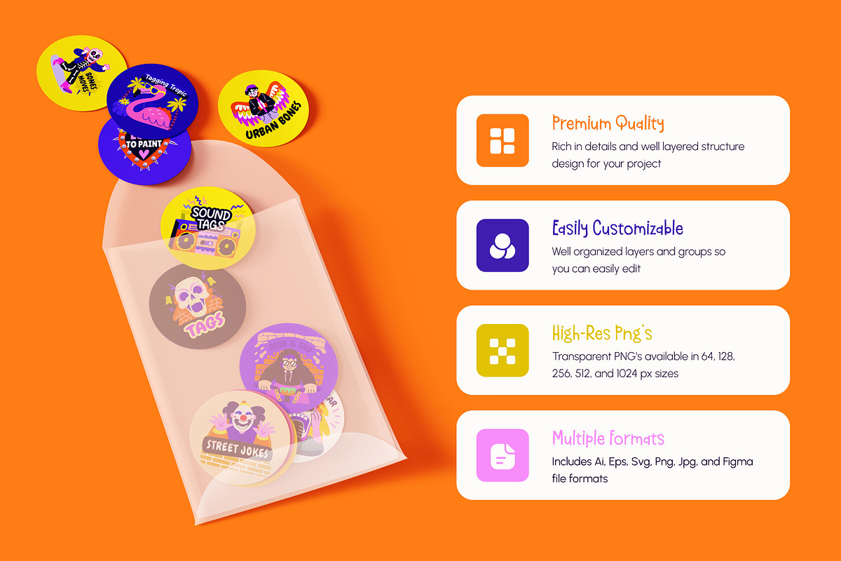 Graffiti Art Stickers Set, an Emoji Icon by Creative Stall (Photo 2 of 8)