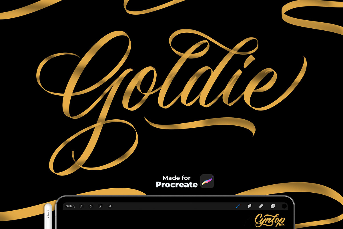 Procreate Goldie Brush Set, a Brush Add-On by Cynlop Ink (Photo 1 of 9)
