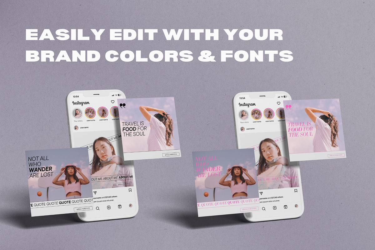 132 Travel Instagram Canva Templates, a Social Media Template by Dandy Studio (Photo 5 of 5)