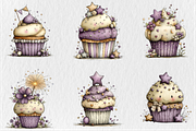 Whimsical4th of July Cupcake Clipart, a Seasonal Illustration by Rose Art (Thumbnail 3 of 6)