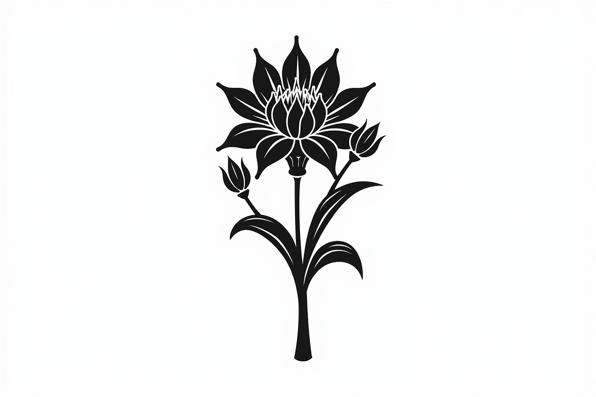 Modern Black Flower Design, an Illustration by jahid234 (Photo 10 of 21)