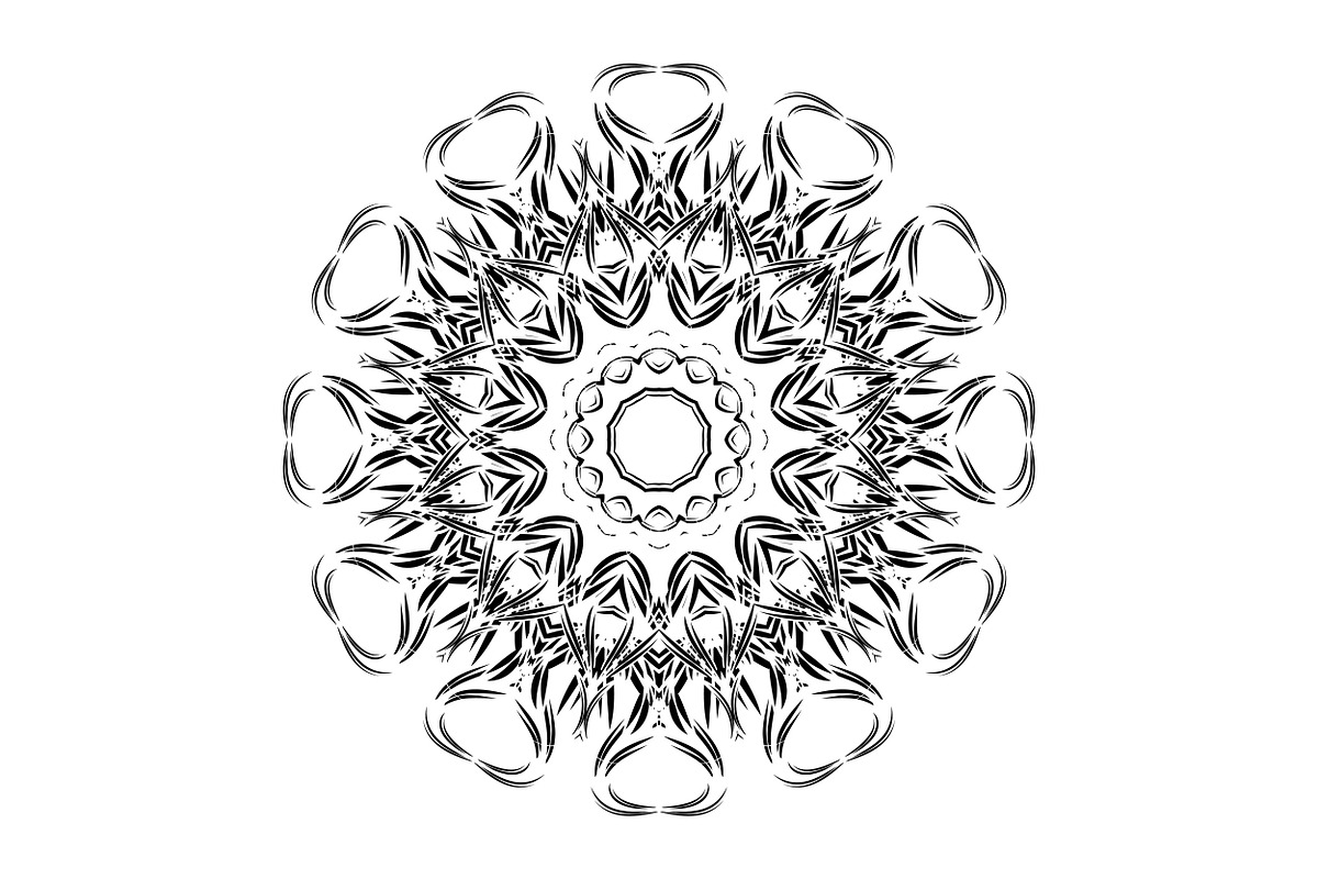 Ornamental Black White Mandala Pack, a Decorative Illustration by NJ Himel (Photo 68 of 103)