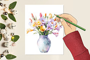 Freesia Mother's Day Watercolor Clip, an Illustration by RobertsArt (Thumbnail 4 of 7)